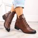 8. Jezzi W JEZ412C isolierte flache Stiefeletten, braun
