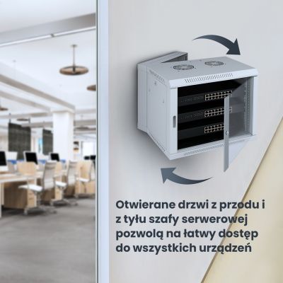 11. Extralink - 19" 6U 600x600 AZH Grauer Wandschrank