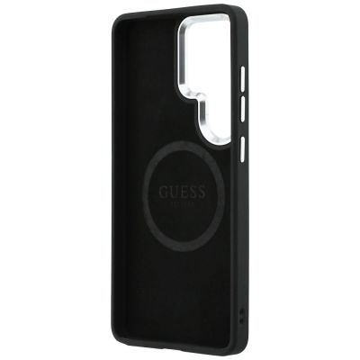7. Guess MagSafe-Hülle mit geprägtem Ring-Dreieck-Logo für Samsung Galaxy S26 Ultra – Schwarz