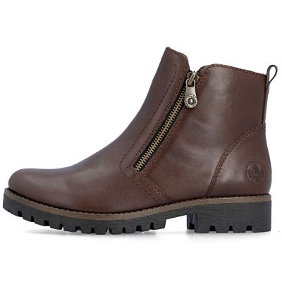 9. Braune Damen-Ankle-Boots aus Leder mit Reißverschluss, Rieker 78556-28