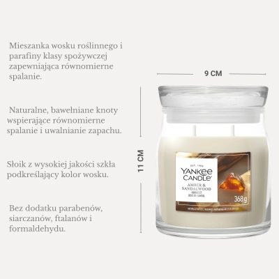 2. YC SIGNATURE – Mittelgroße AMBER & SANDALWOOD YANKEE Kerze