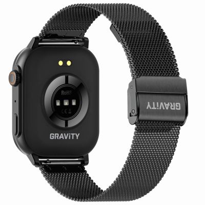 8. GRAVITY GT15-12 Damen-Smartwatch, marineblaues Silikonarmband + schwarzes Armband