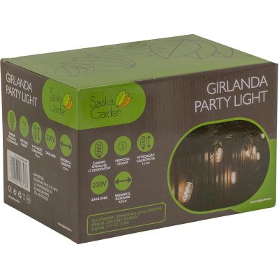 13. Party-Lichterkette für den Außenbereich, 12 Spiralen, 12 LED-Lampen, 6,3 m, 230 V