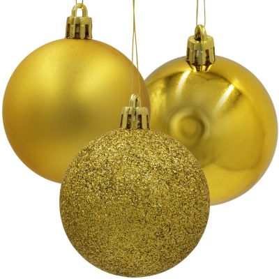 12. Dekorative Plastikkugel-Tresore, 12 Stück, 60 mm, Gold