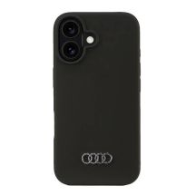 Audi Silikonhülle iPhone 16 6,1" schwarz/schwarz Hardcase AU-LSRIP16-Q3/D1-BK