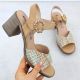 21. Damen-Sandalen mit Flechtoptik und Blockabsatz, beige M.Daszyński MR24125-4