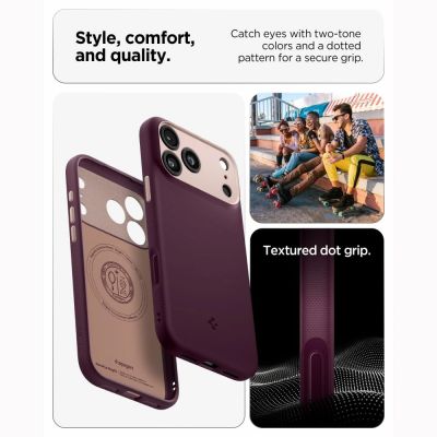 6. Spigen Nano Pop MagSafe Hülle für iPhone 18 Pro / 17 Pro – Dark Cherry