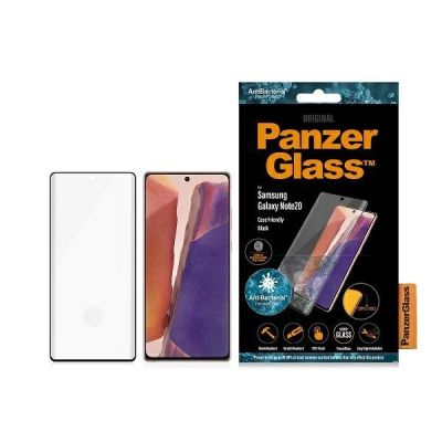 PanzerGlass Curved Super+ gehärtetes Glas für Samsung Note 20, kompatibel mit Hüllen, fingerabdruckabweisend, antibakteriell – Schwarz