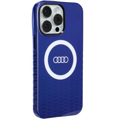 6. Audi IML Big Logo MagSafe Hülle für iPhone 15 Pro Max – blau