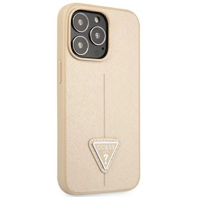 4. Guess GUHCP14XPSATLE iPhone 14 Pro Max 6,7 "beige / beige Hardcase SaffianoTriangle Logo