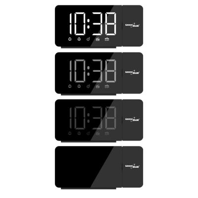 5. GREENBLUE DIGITAL-LED-ALARMRADIO MIT GREENBLUE-PROJEKTOR, FM-RADIO, ALARM, UHR 12/24, USB-NETZTEIL 5V DC + CR2032 GB172