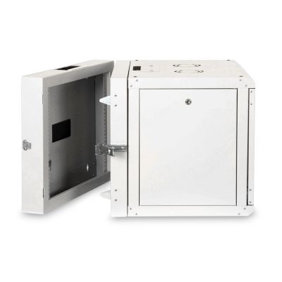 14. Digitus Unique 19" 9U 600x600 Wand-Netzwerkschrank, Glastür, grau, segmentiert, faltbar, 100 kg