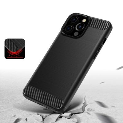 4. Carbon Case Flexibel Handyhülle TPU Schutzhülle für iPhone 13 Pro schwarz