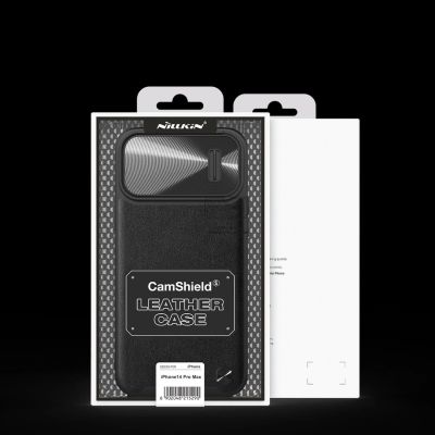 5. Nillkin CamShield Leather S Case iPhone 14 Pro Max Hülle mit Kameraabdeckung schwarz
