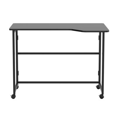 7. MACLEAN Klappschreibtisch mit Rollen, schwarz, mobil, 100 x 65 cm, max. 50 kg, abgewinkelt, L-förmig, MC