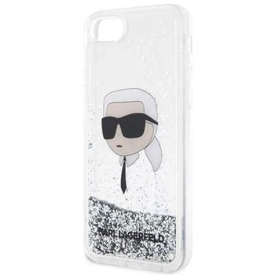6. Karl Lagerfeld KLHCI8LNKHCH iPhone 7/8/ SE 2020/2022 Silber/Silber Hardcase Glitter Karl Head