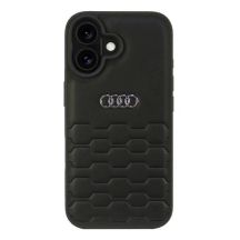 Audi Kunstleder iPhone 16 6,1" schwarz/schwarz Hardcase AU-TPUPCIP16-GT/D2-BK