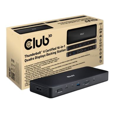 2. CLUB3D CSV-1583 Kabelgebundene Thunderbolt 4 Dockingstation Schwarz