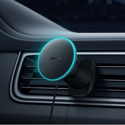 13. Baseus CW01 Autohalterung für iPhone mit 15-W-Induktionsladegerät für Lüftungsschlitze – Schwarz