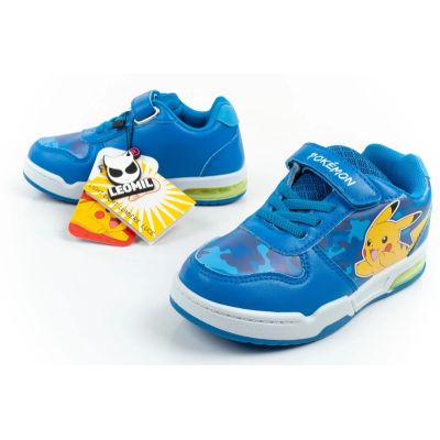 8. Leomil Kinder-Sportschuhe Pokémon-Sneaker, leicht, mit Klettverschluss, blaue LED-Beleuchtung