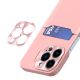 4. Leder Stand Case für iPhone 14 Pro Card Wallet Cover mit Ständer Pink