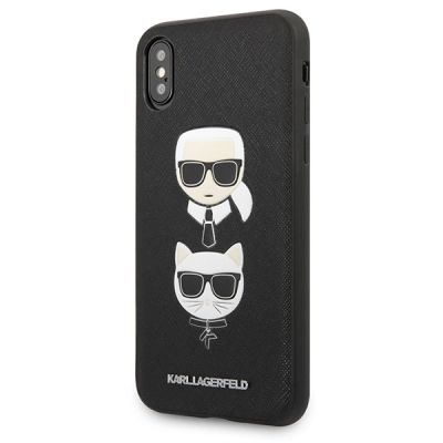 2. Karl Lagerfeld Saffiano Karl&Choupette Head Case für iPhone X/XS – Schwarz