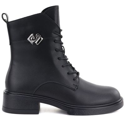2. Schwarze Damen-Ankle-Boots aus Leder, D&A S.Barski MK62-7014