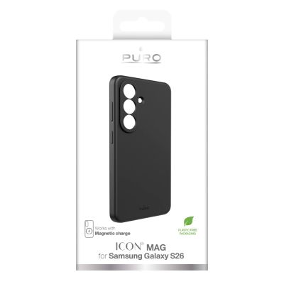 2. Puro ICON MAG ns Silikonhülle für Samsung Galaxy S26, kompatibel mit MagSafe – Schwarz