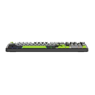 2. Gasket F99 Pro Schwarz+Grau+Grün GrayWood Schalter RGB AULA Tastatur