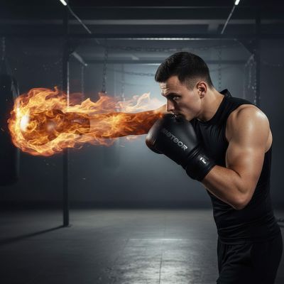 12. Meteor 10 oz Trainingsboxhandschuhe, Klettverschluss, PU