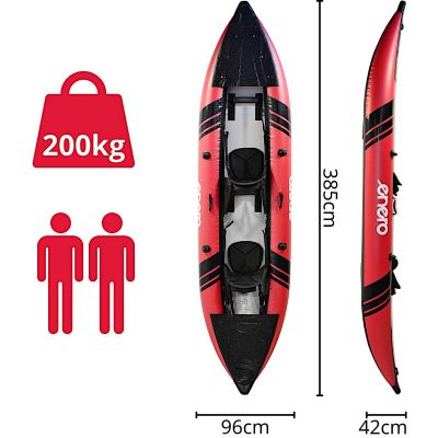 68. 2-Personen-Kajak-Set 385x96x42cm Laminiertes PVC 200kg ENERO