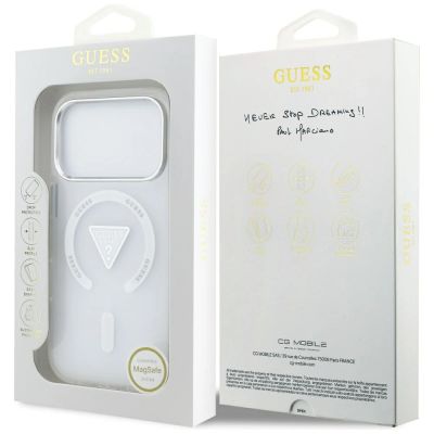 8. Guess IML Gradient Triangle Logo MagSafe Hülle für iPhone 17 Pro - Transparent