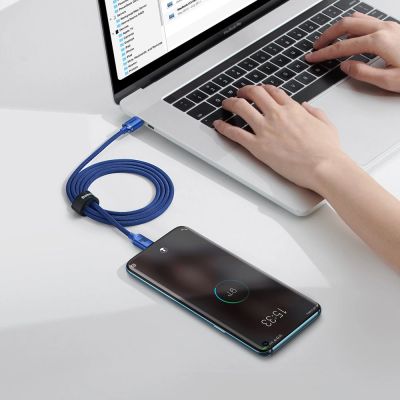 9. Baseus CAJY000603 USB-C – USB-C PD-Kabel 100 W 5 A 480 Mbit/s 1,2 m – blau