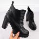 15. Damen-Stiefeletten mit Blockabsatz, schwarz M.Daszyński SA218-8