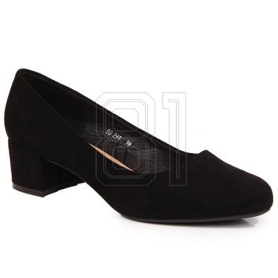 12. Sergio Leone W SK354C Wildleder-Pumps mit Blockabsatz Schwarz