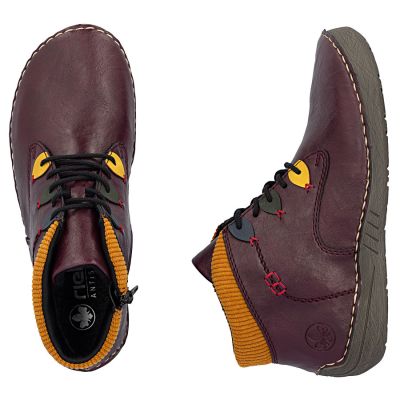 5. Bequeme, gefütterte Damen-Ankle-Boots, bordeauxrot, Rieker 52544-30