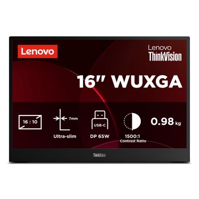 22. Lenovo ThinkVision M16 Computermonitor 40,6 cm (16 Zoll) 1920 x 1200 px WUXGA LCD Schwarz