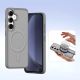 4. Dux Ducis Lawa Lederhülle für Samsung Galaxy S25+ mit abnehmbarer magnetischer Brieftasche – Grau