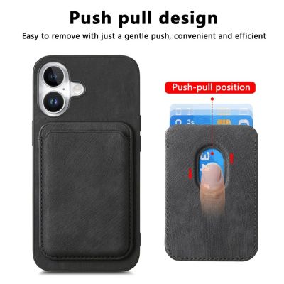 7. iPhone 17 Hülle aus Kunstleder mit abnehmbarem, MagSafe-kompatiblem Kartenhalter – Schwarz