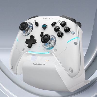 4. Machenike G5Pro Max Kabelloser Gamecontroller mit Ladestation – Weiß