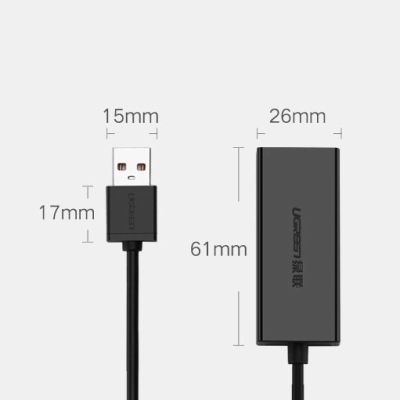 11. Ugreen externe Netzwerkkarte RJ45 - USB 2.0 100 Mbit/s Ethernet schwarz (CR110 20254)