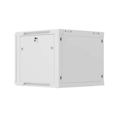 12. LANBERG Wandregalschrank 19" 9U 600x600 GRAU PERFORATIONSTÜREN (Flachverpackung)