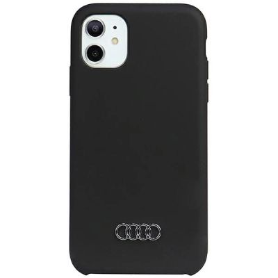 Audi Silikonhülle iPhone 11 / Xr 6,1" schwarz/schwarz Hardcase AU-LSRIP11-Q3/D1-BK