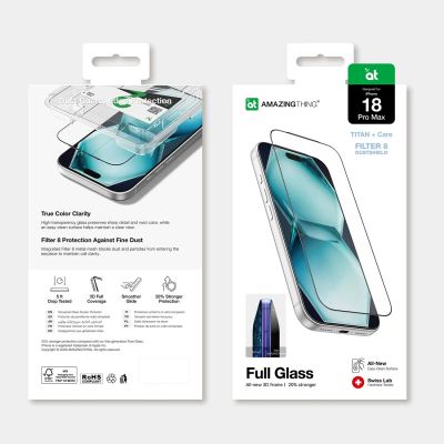 7. AmazingThing Titan +Care Vollglas-Schutzglas für iPhone 18 Pro Max mit Halterung