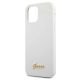 6. Guess, GUHCP12SLSLMGWH iPhone 12 mini 5,4" weiß/weißes Hardcase Metall-Logo-Schriftzug