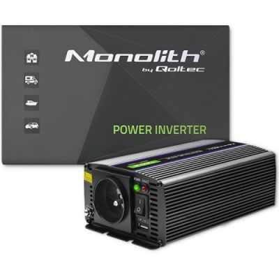 12. QOLTEC Spannungswandler Monolith 1200 MS Welle | 12 V auf 230 V | 600/1200 W | USB