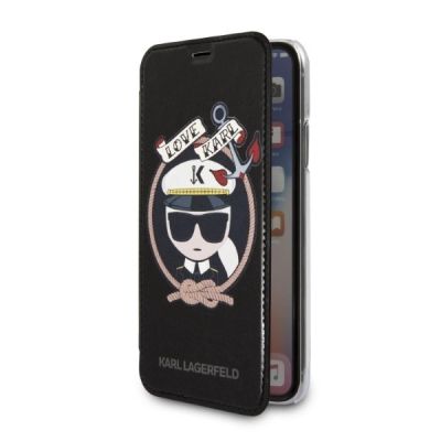 2. Karl Lagerfeld Signature Glitter iPhone X/Xs Hülle - Schwarz