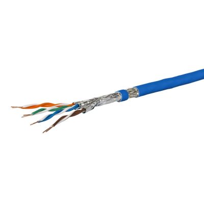 2. METZ CONNECT für die Verlegung von Cat 7A S/FTP, MC GC1300 pro22, LSZH, blauer 100-m-Ring