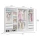 3. Modularer Kleiderschrank OPENO SET 260/200 WEISS – Schubladen, Kleiderstangen und Regalböden, groß, fürs Schlafzimmer