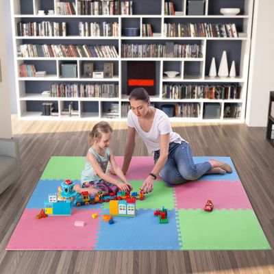 6. Multipack One Fitness MP10 Puzzlematte grün-blau-rot 9 Teile 10 mm